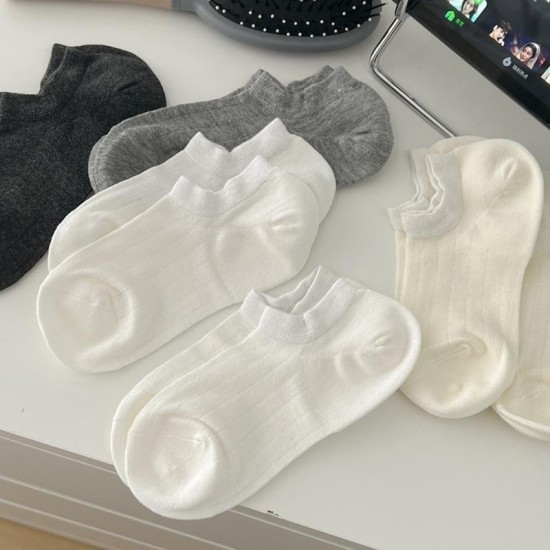 Women's Bamboo Fiber No-Show Socks: Breathable, Non-Slip, Seamless Summer Ankle Socks