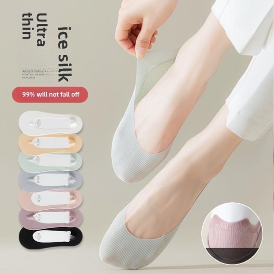 Invisible Low-Cut Socks for Women - Silky & Non-Slip No-Show Liner Socks for Flats and Heels