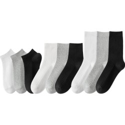 Men's Cotton Crew Socks for Fall & Winter - Moisture-Wicking, Casual & Dress Styles in Black, White & Grey