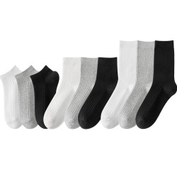 Men's Cotton Crew Socks for Fall & Winter - Moisture-Wicking, Casual & Dress Styles in Black, White & Grey