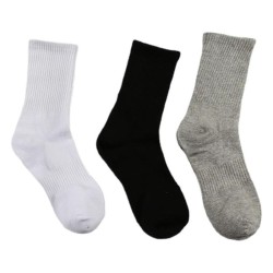 Unisex Sports Socks Mid-Crew Black White Grey Combed Cotton Soft Winter Socks