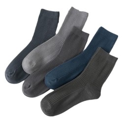 Men's Winter Business Socks | Thick Double-Knit Cotton | Dark Solid Colors | Seamless Mid-Calf Dress Socks