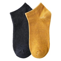 Men's Solid Color Cotton No-Show Socks Low-Cut Anti-Slip Casual Socks
