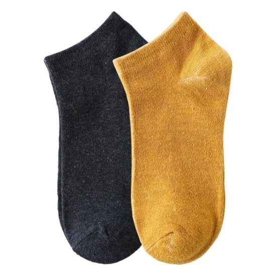 Men's Solid Color Cotton No-Show Socks Low-Cut Anti-Slip Casual Socks