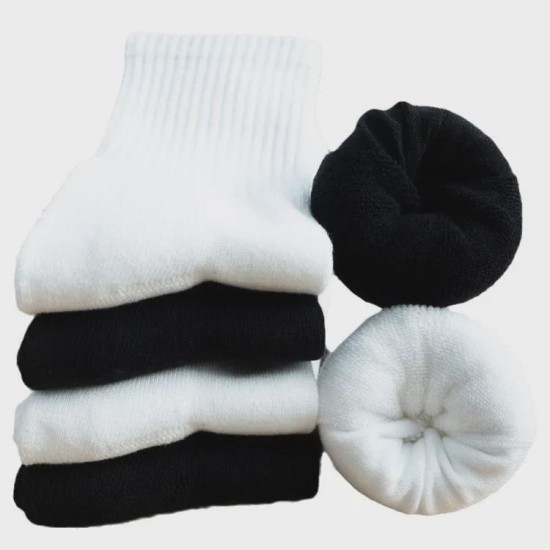Men's Thermal Crew Socks with Terry Loop Cushioning, Moisture-Wicking Winter Sports Socks for Warmth & Breathability