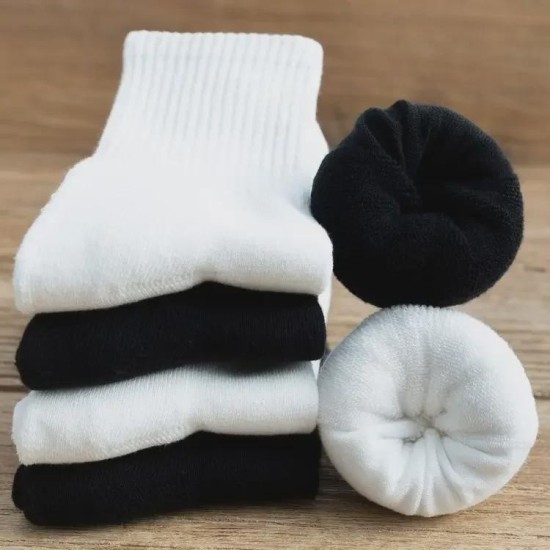 Men's Thermal Crew Socks with Terry Loop Cushioning, Moisture-Wicking Winter Sports Socks for Warmth & Breathability