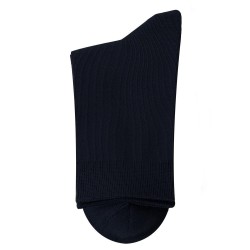Men's Cotton Socks 98% Cotton Mid-Calf Dress Socks, Black Solid Color for Business Casual, All-Season Long Socks
