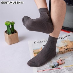 Men's Business Socks - Silk Cotton Dress Socks for Daily Wear, Breathable & Comfortable Short Ankle Socks