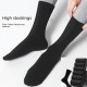 Men's Cotton Socks Mid-Calf Black High Top Dress Casual Socks for Fall Winter