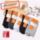 Men's Cotton Socks Mid-Calf Black High Top Dress Casual Socks for Fall Winter