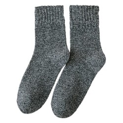 Men's Winter Wool Blend Socks - Mid-Calf Thermal Terry Crew Socks for Warmth & Comfort