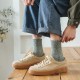 Men's Winter Wool Blend Socks - Mid-Calf Thermal Terry Crew Socks for Warmth & Comfort