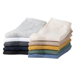 No-Slip Crew Socks for Men - 168 Needle Knit Cotton Retro Athletic Socks