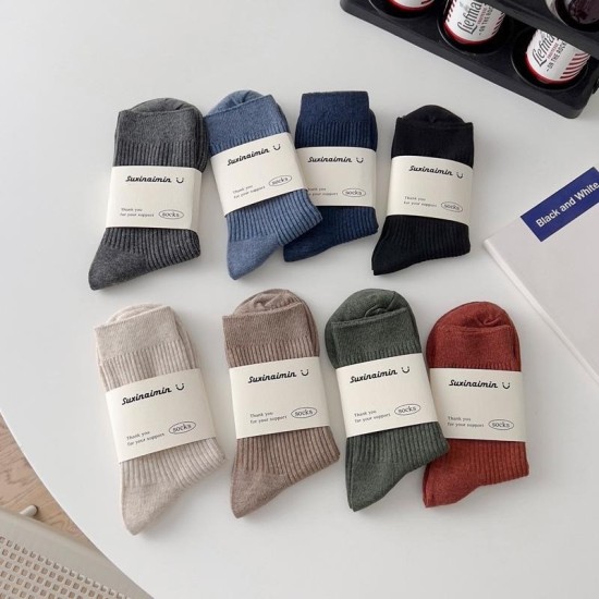 Men's Cotton Crew Socks - Classic Athletic Casual & Dress Socks for Everyday Wear