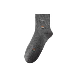 Men's Solid Color Mid-Calf Socks | Breathable Cotton Casual & Dress Socks for Spring & Summer | Moisture-Wicking