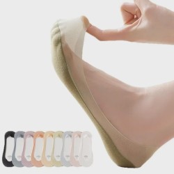 Invisible Silicone Grip Socks for Women - Anti-Slip No-Show Liner Socks for Flats & Heels