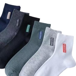 Men's Mid-Calf Cotton Socks - Breathable Athletic & Dress Socks for All Seasons