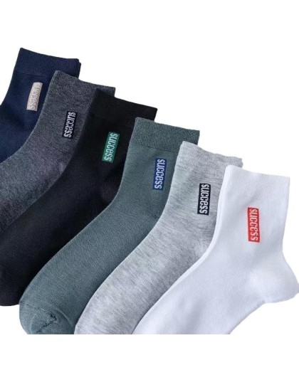 Men's Mid-Calf Cotton Socks - Breathable Athletic & Dress Socks for All Seasons