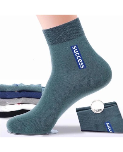 Men's Mid-Calf Cotton Socks - Breathable Athletic & Dress Socks for All Seasons