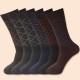 Classic Diamond Pattern Men's Crew Socks | Winter Cotton Dress Socks for Business & Casual Wear