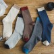 Men's Cotton Mid-Calf Socks | Plaid Pattern & Color Block Design | Breathable Casual Dress Socks