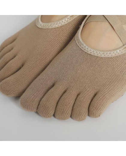 Non-Slip Yoga Socks with Cross Straps & Toe Separators for Women | Indoor Dance & Fitness Grip Socks