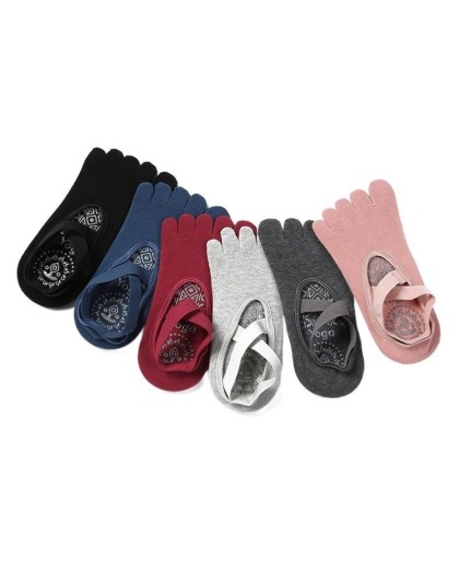 Non-Slip Yoga Socks with Toe Separation & Ankle Straps for Pilates and Indoor Fitness