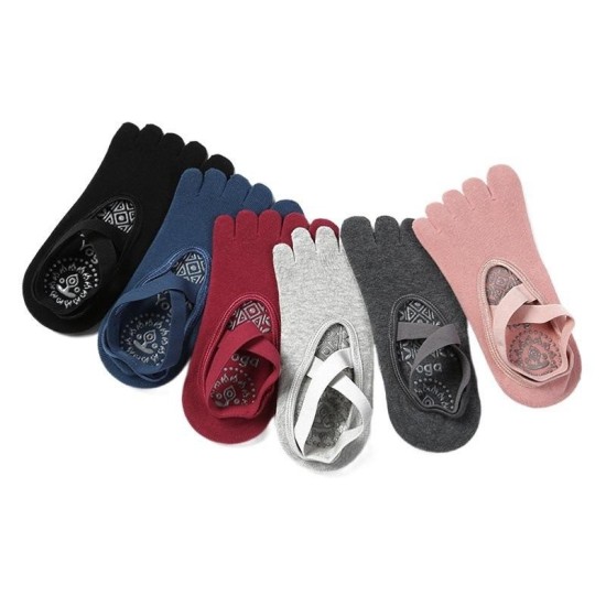 Non-Slip Yoga Socks with Toe Separation & Ankle Straps for Pilates and Indoor Fitness